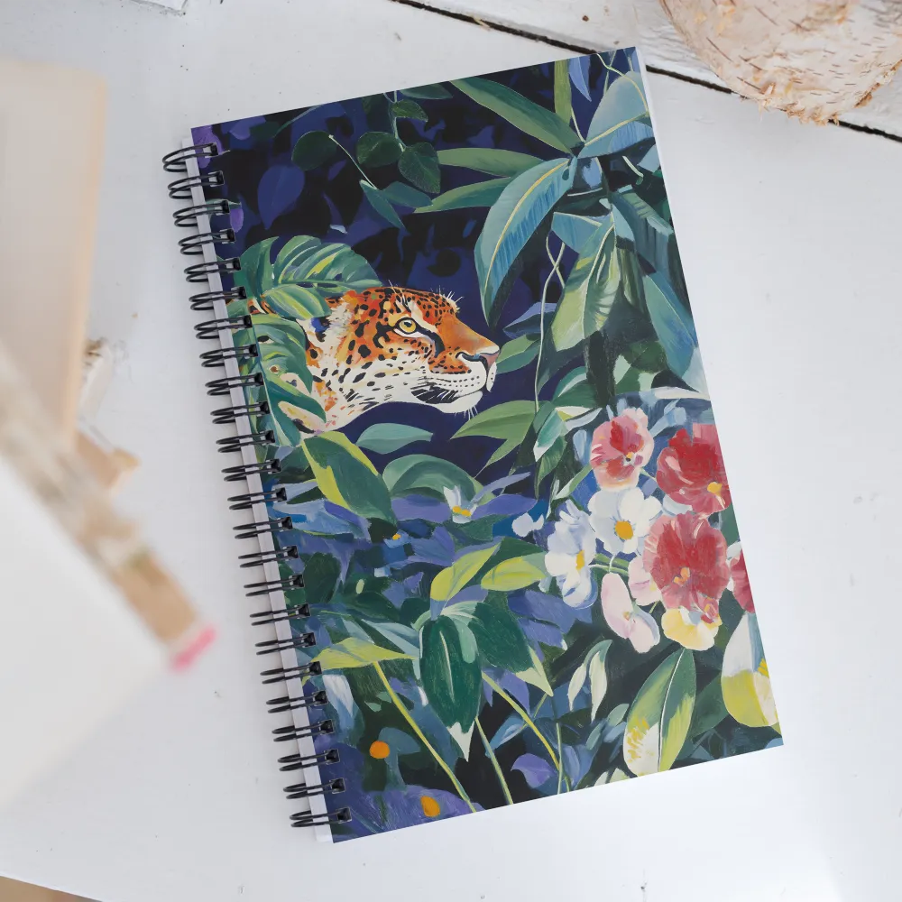 Hidden Majesty: The Jaguar Amongst Tropical Splendor | Spiral Notebook