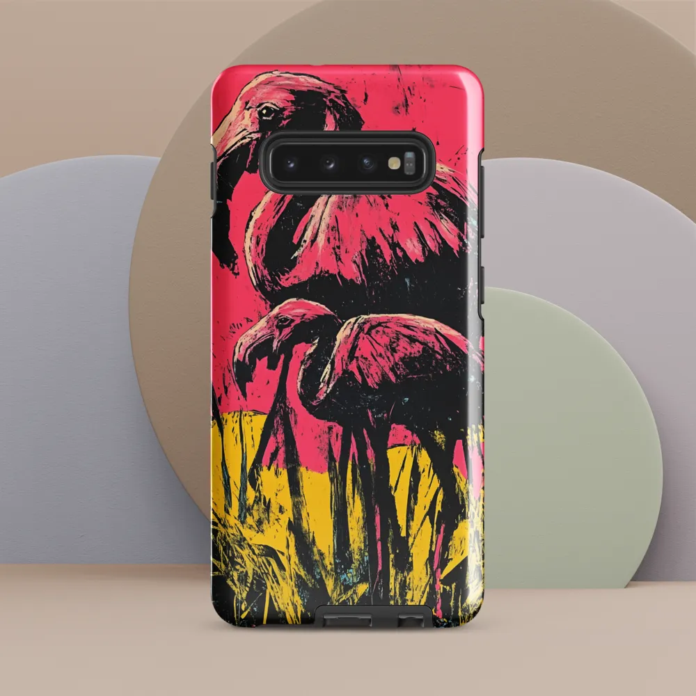 Flamingo Duet: A Pop Art Expression | Phone Case |  S10 Plus | Tough Case | Glossy