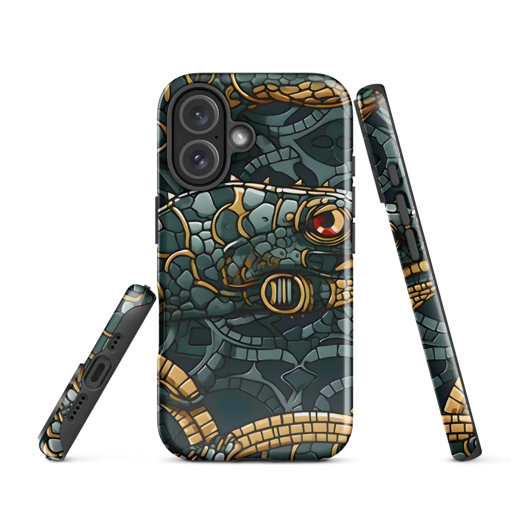 Reptilian Elegance: A Digital Art Nouveau Tapestry