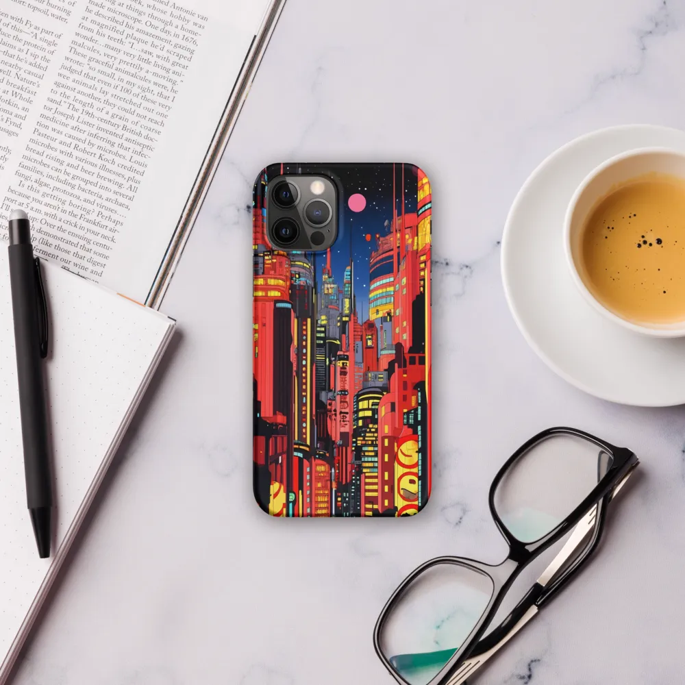 Neon Dreams: A Cyberpunk Cityscape | Phone Case |  12 Pro | Snap Case | Matte