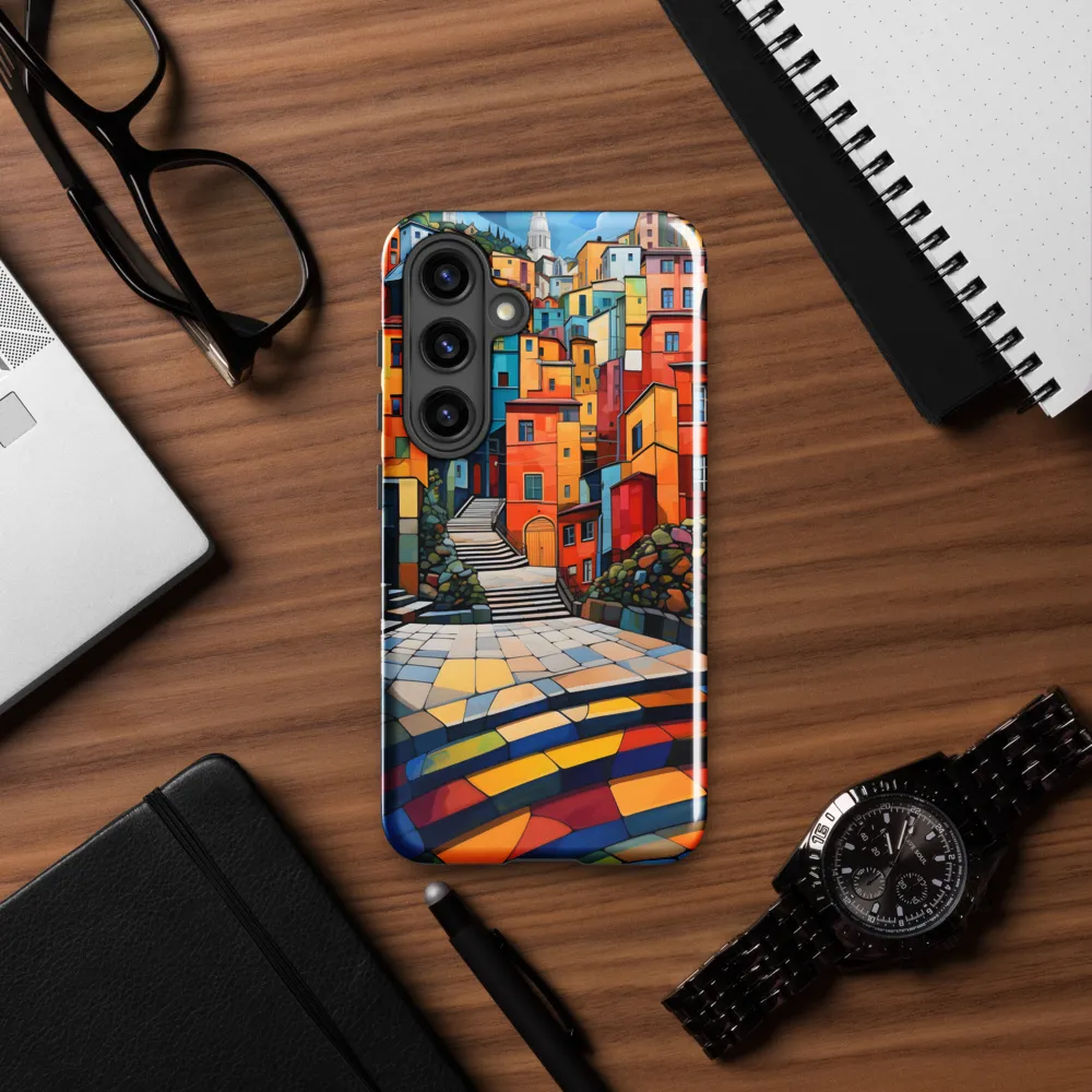 Vibrant Village: A Cubist Journey