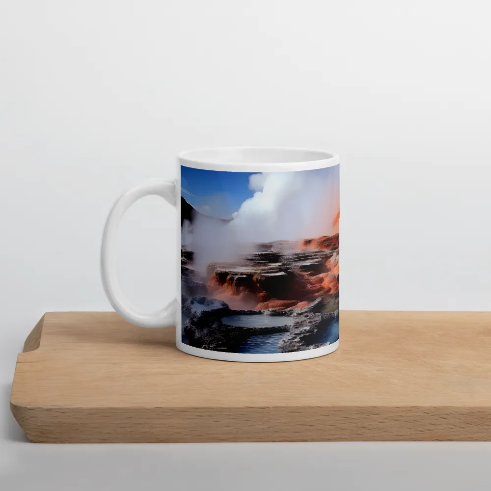 Nature's Fury: The Volcano's Expression | Mug with White inside | 11 oz