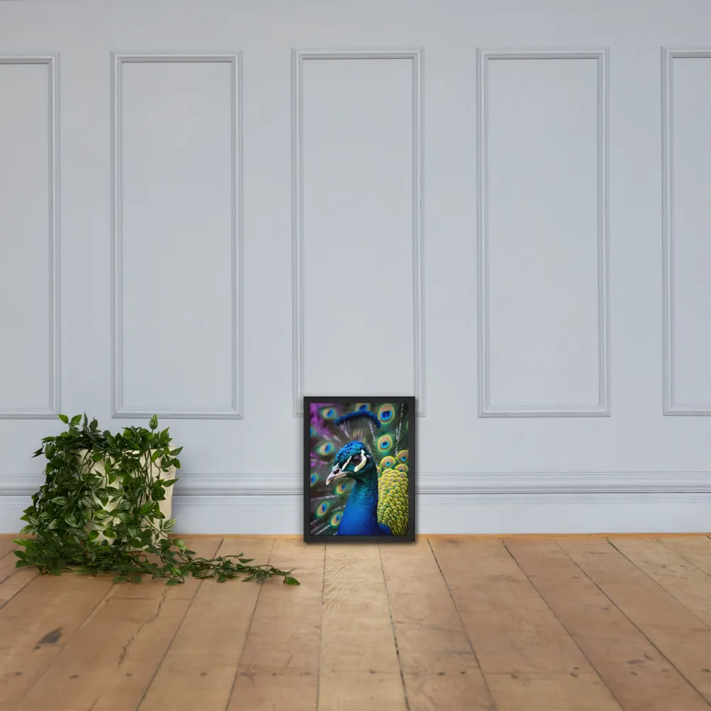 Regal Plumage: The Peacock's Splendor | Poster with Black Frame | 12″×16″