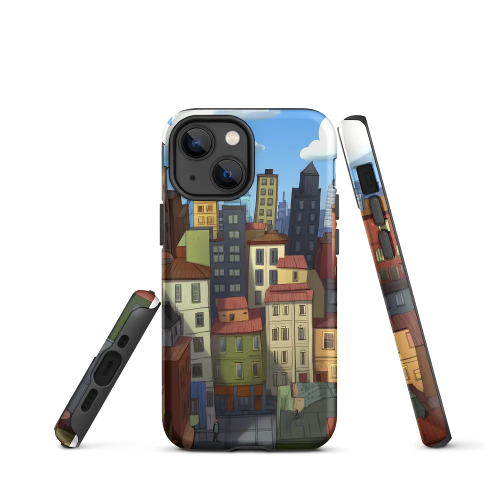 Urban Symphony: A Colorful Cityscape | Phone Case |  13 mini | Tough Case | Matte