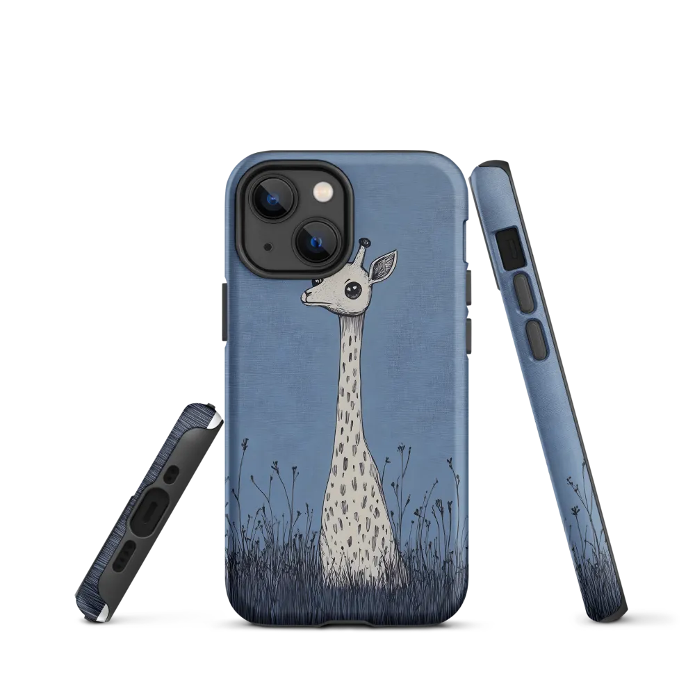 Whimsical Giraffe in Blue