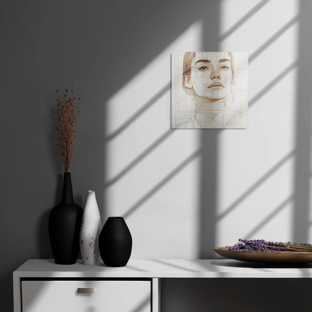 Geometric Serenity: A Minimalist Portrait