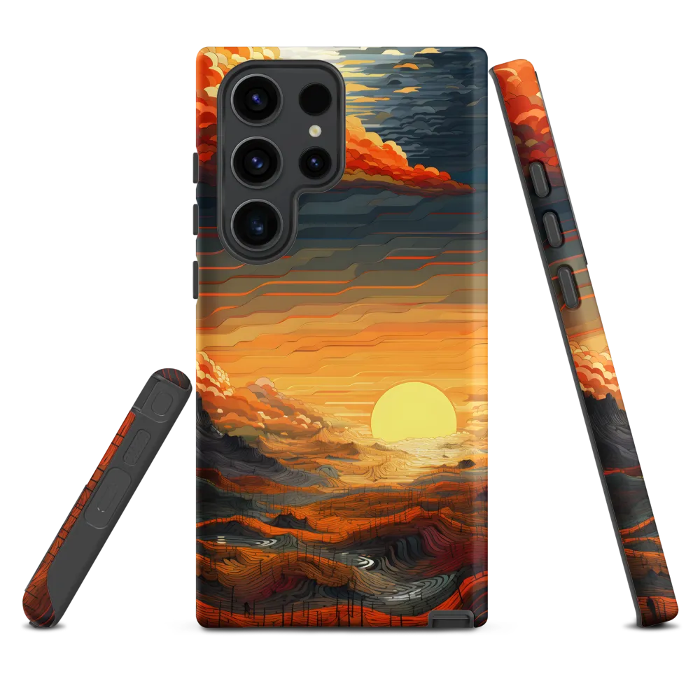 Ethereal Sunset: A Serene Landscape in Flowing Forms | Phone Case |  S23 Ultra | Tough Case | Matte
