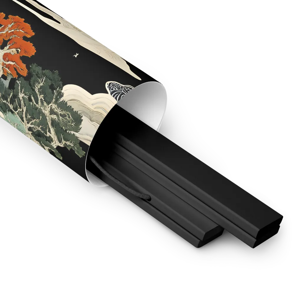 Whispers of the Pagoda | Poster With Black Wood Hanger | 16″×16″