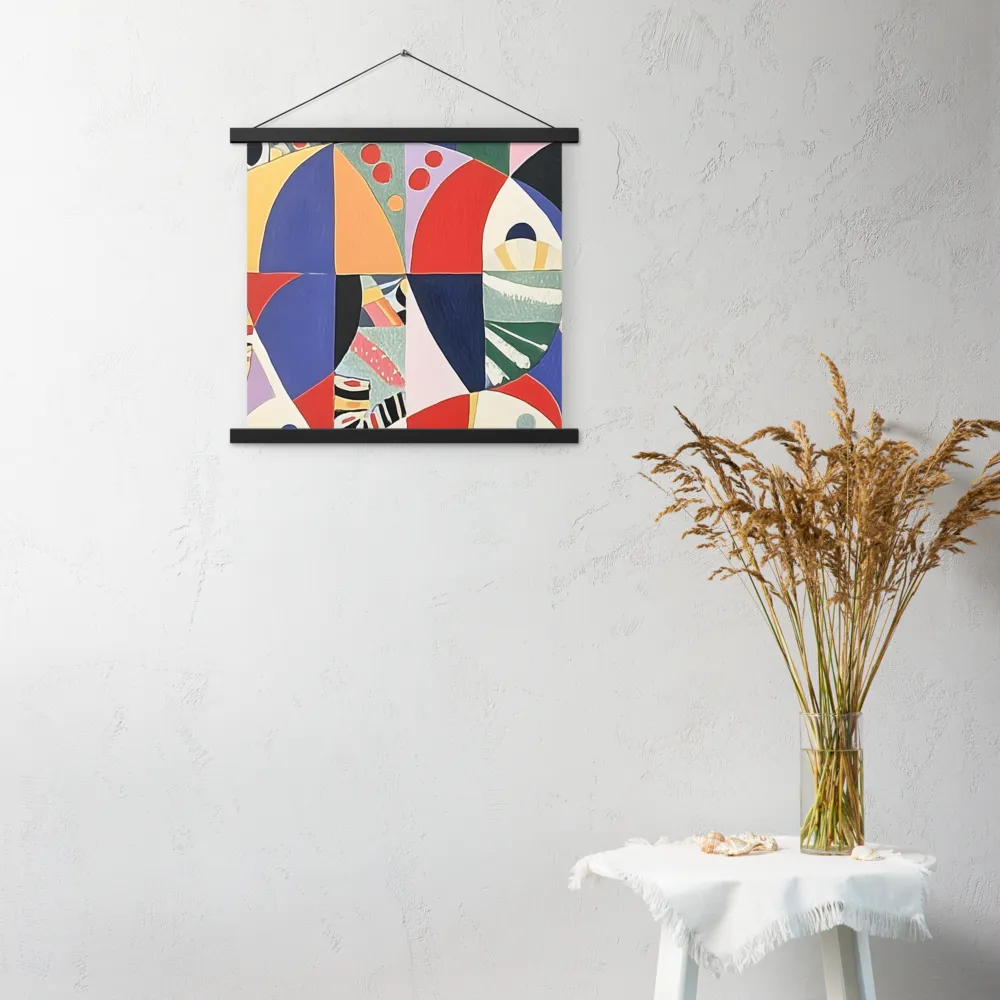 Dynamic Mosaic Symmetry | Poster With Black Wood Hanger | 18″×18″