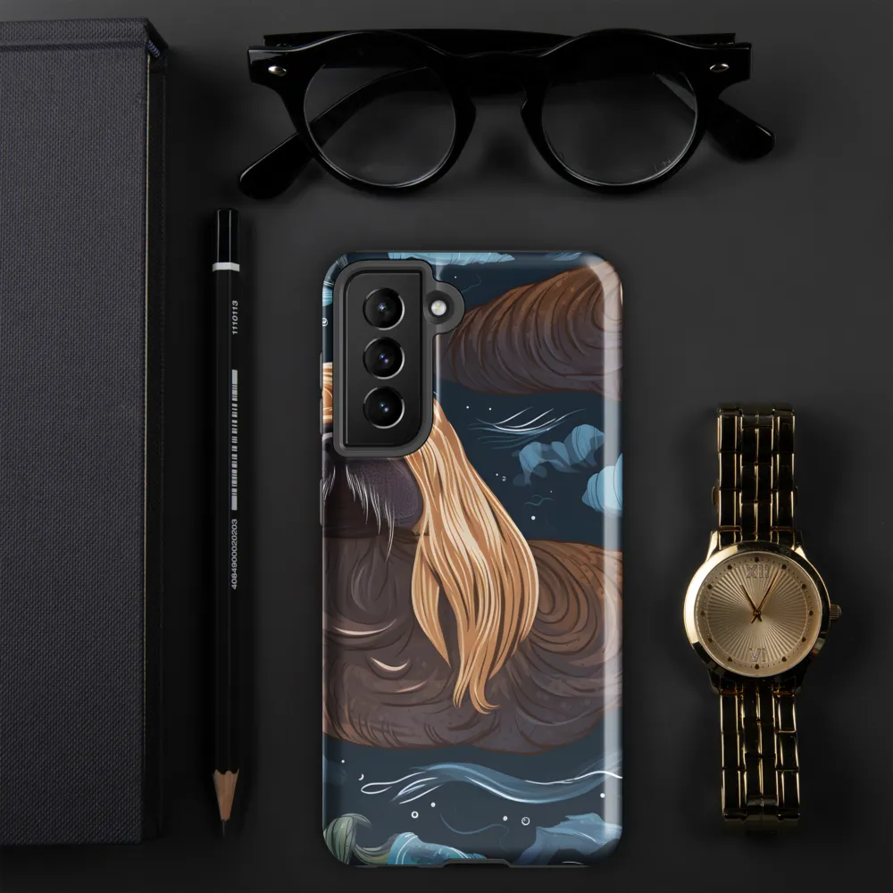 Whimsical Walruses in Deep Blue