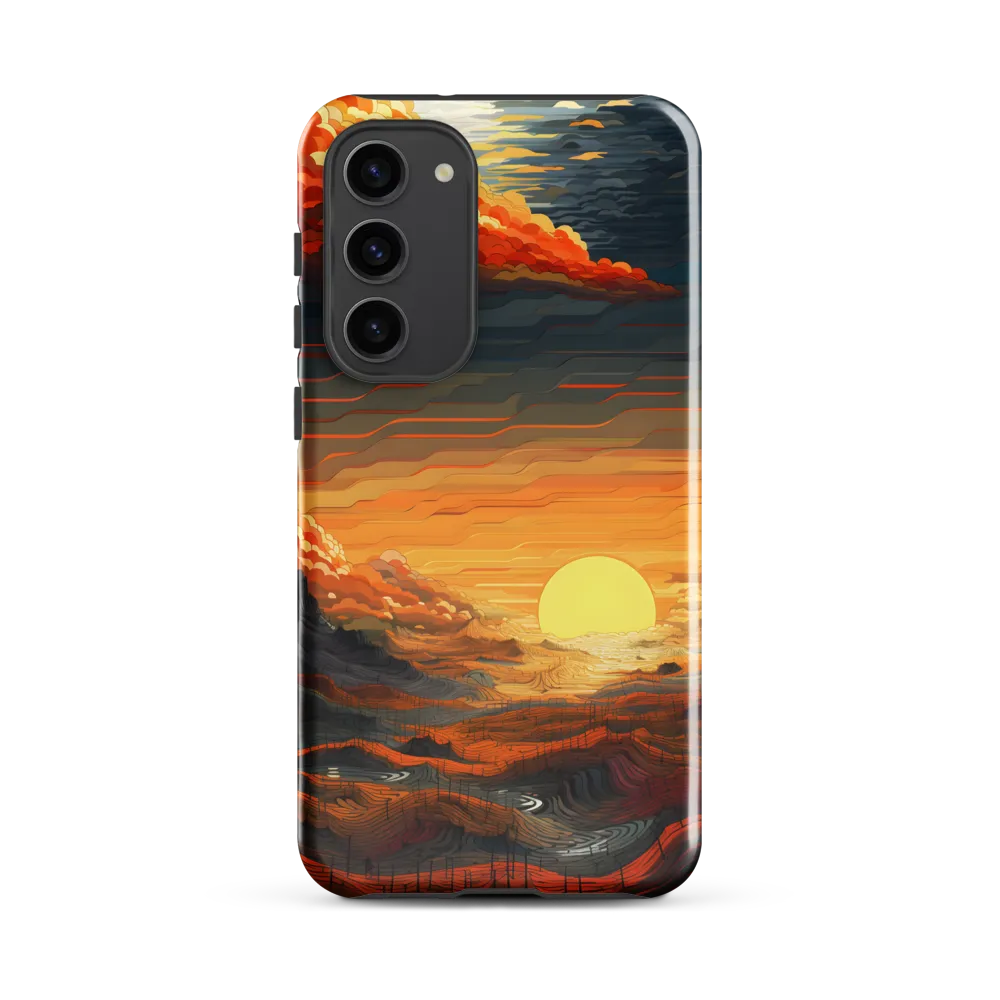 Ethereal Sunset: A Serene Landscape in Flowing Forms | Phone Case |  S23 Plus | Tough Case | Glossy