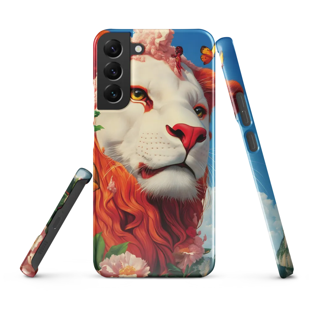 Majestic Lion Amidst Floral Splendor