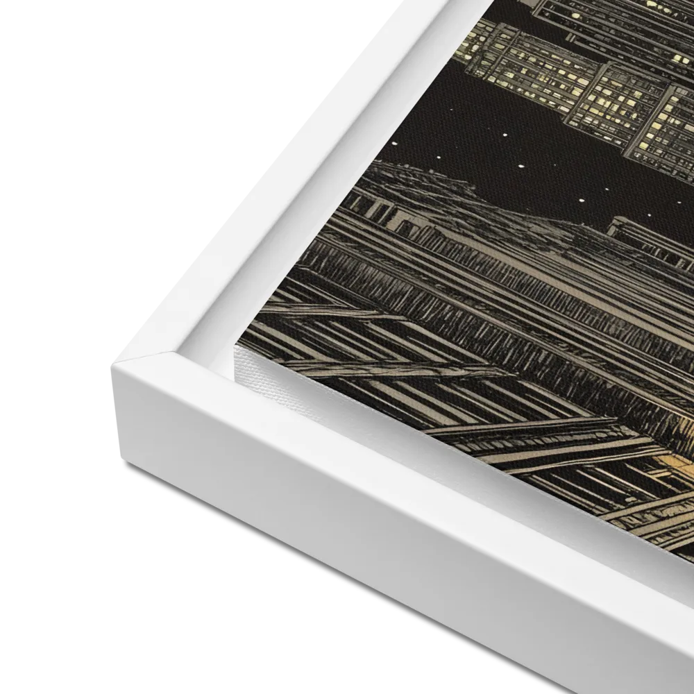 Whispers of the Night City | Canvas with White Frame | 12″×16″
