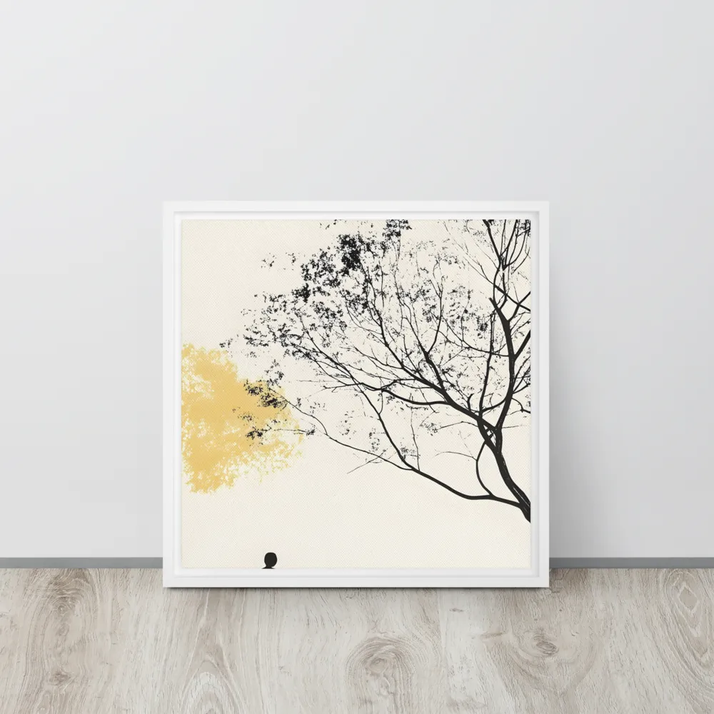 Whispers of Solitude | Canvas with White Frame | 16″×16″