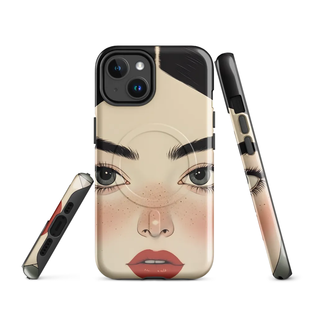 Serenity Captured: A Modern Portrait | Phone Case |  14 | MagSafe® Tough Case | Glossy