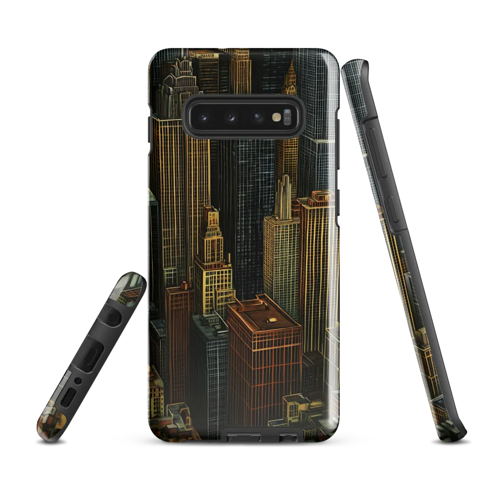 Urban Elegance: A Golden Cityscape | Phone Case |  S10 Plus | Tough Case | Glossy