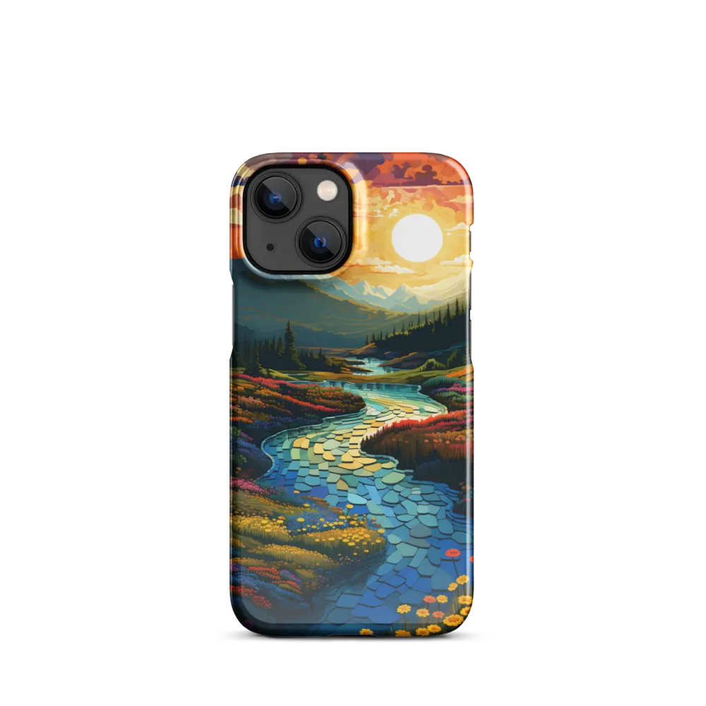 Serenity in Sunset: A Winding River's Embrace | Phone Case |  13 Mini | Snap Case | Glossy