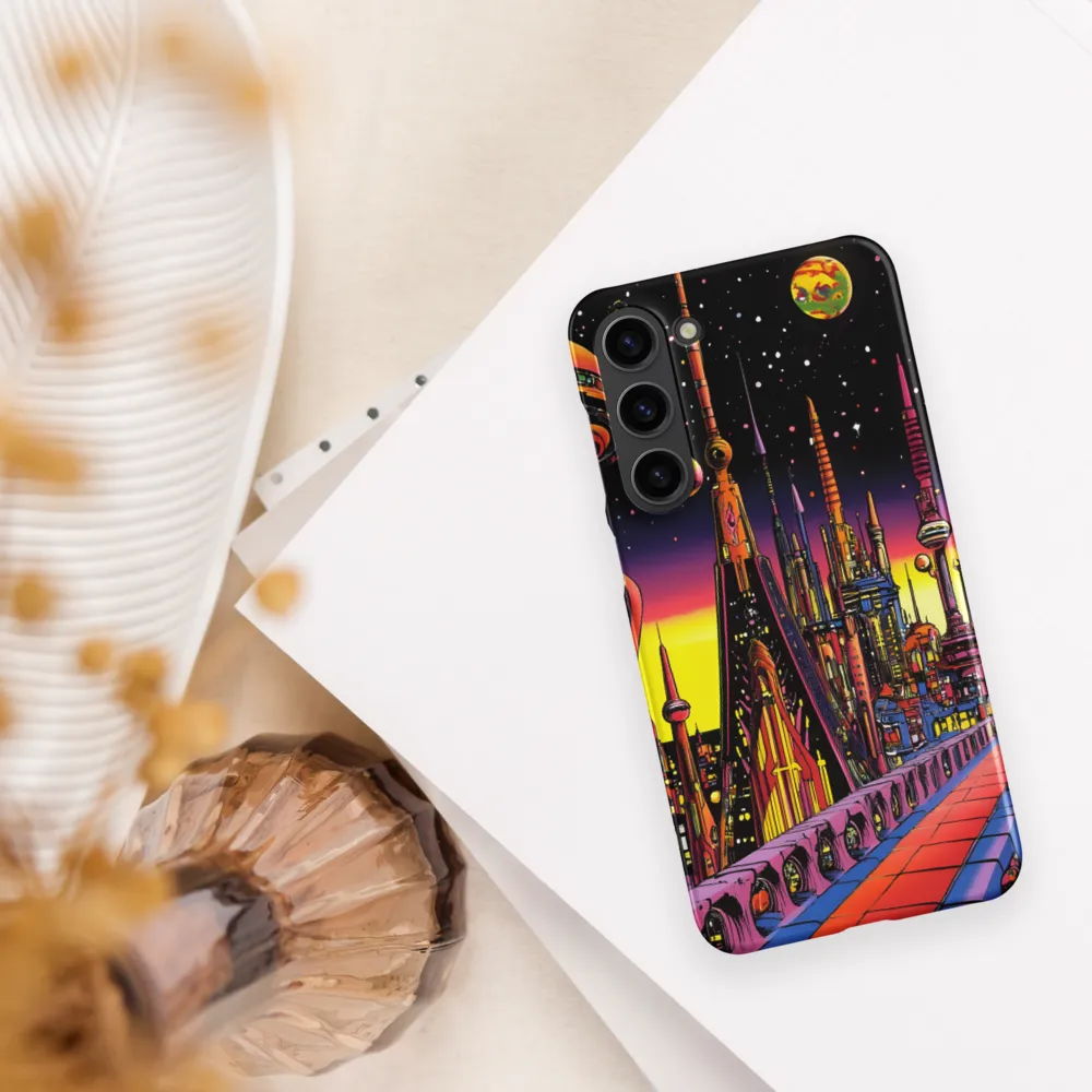 Futuristic Cosmos: A Journey Through Neon Cities | Phone Case |  S23 Plus | Snap Case | Matte