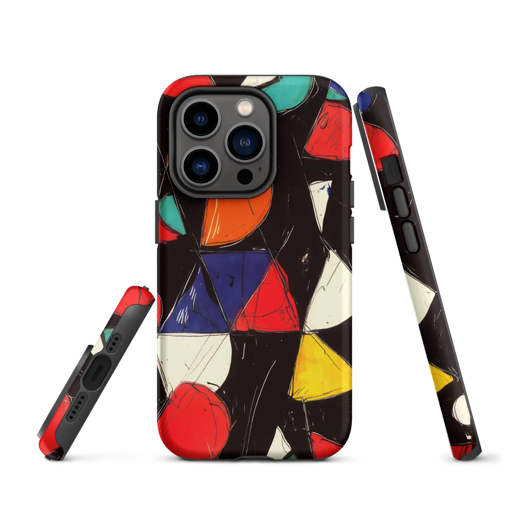 Vibrant Geometric Symphony | Phone Case |  14 Pro | Tough Case | Matte
