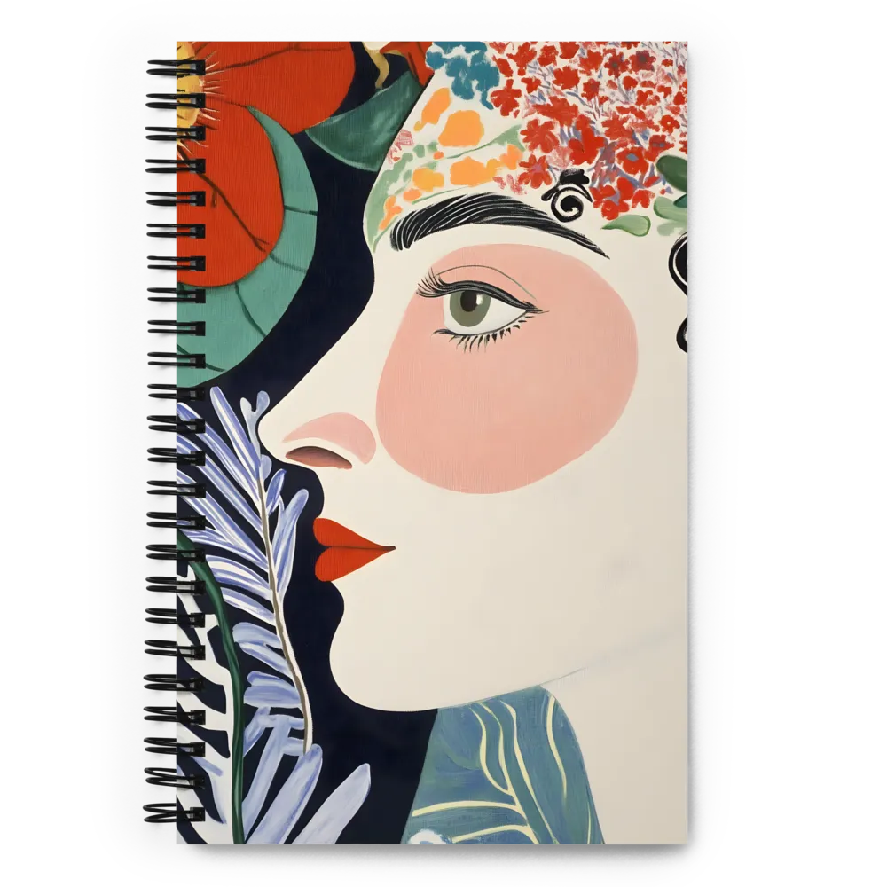 Floral Serenade: A Modern Portrait | Spiral Notebook