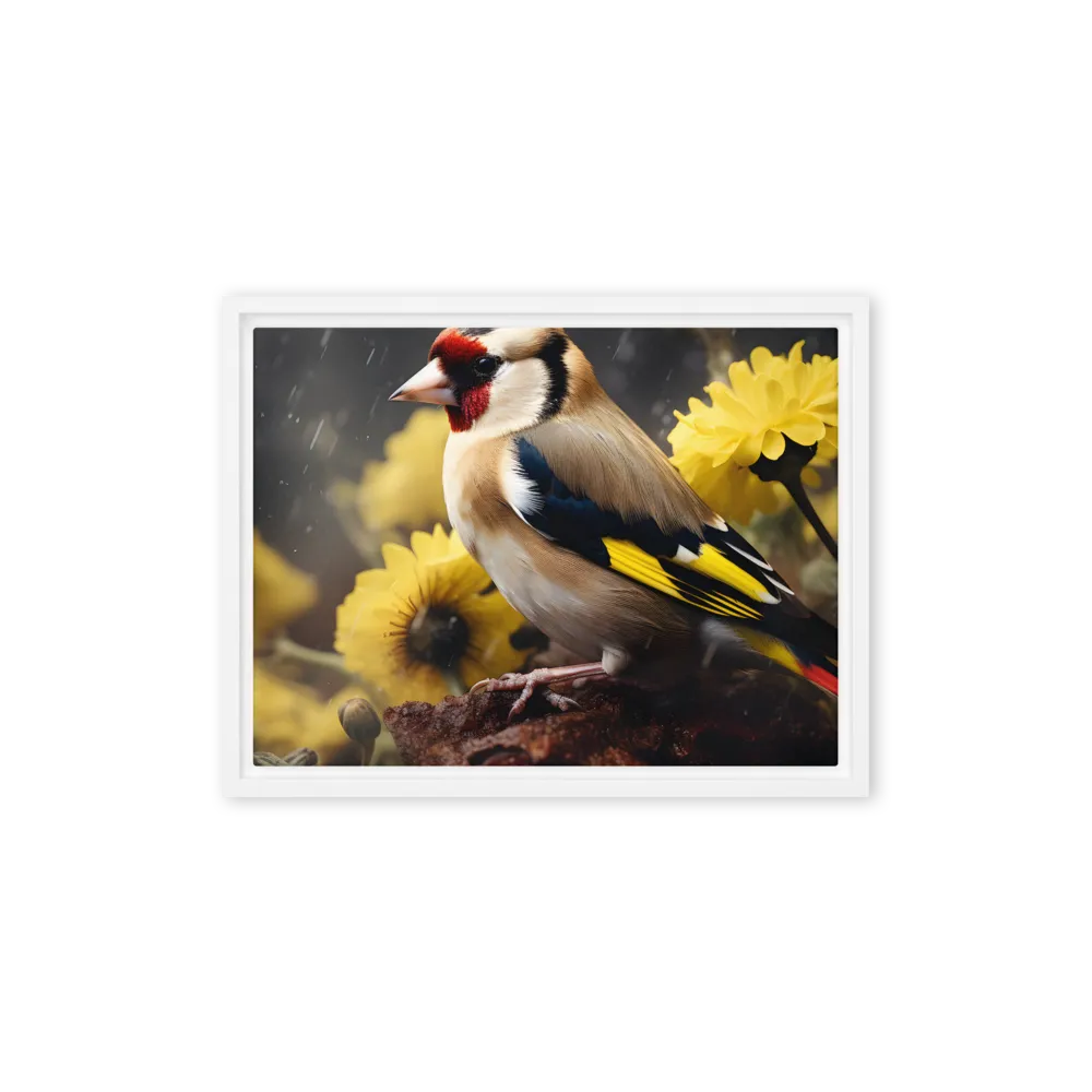 Harmony in Nature: A Goldfinch Amidst Blooms