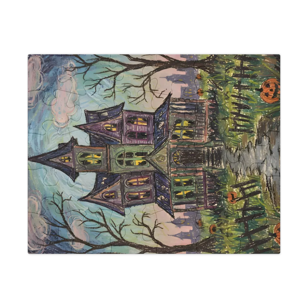 Haunted House at Dusk 
 Jigsaw Puzzle in Tin Box