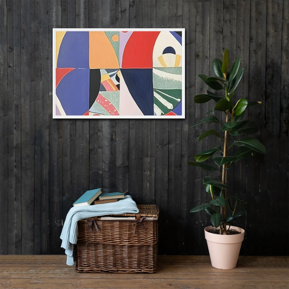Dynamic Mosaic Symmetry | Canvas with White Frame | 24″×36″
