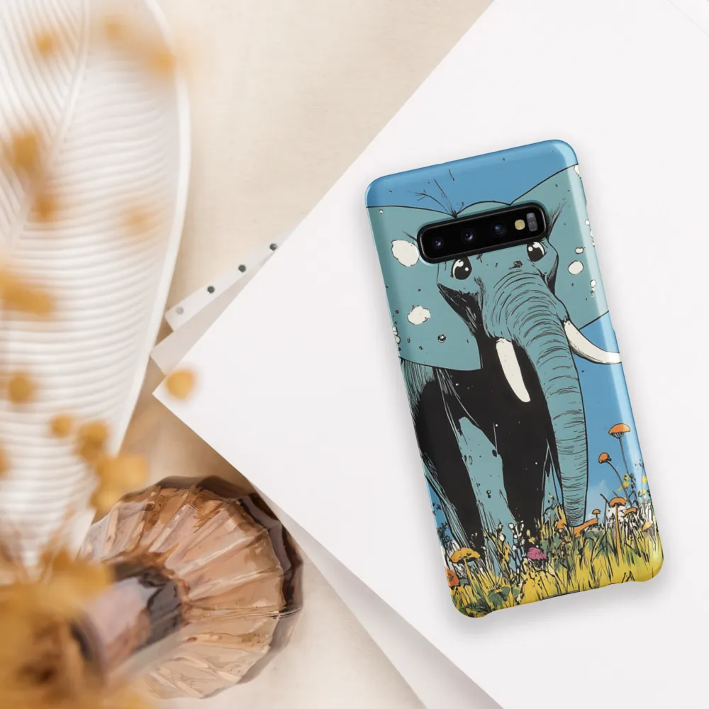 Whimsical Blue Elephant in Bloom