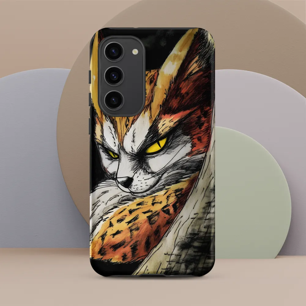 Fierce Gaze of the Wild Cat | Phone Case |  S23 Plus | Tough Case | Matte