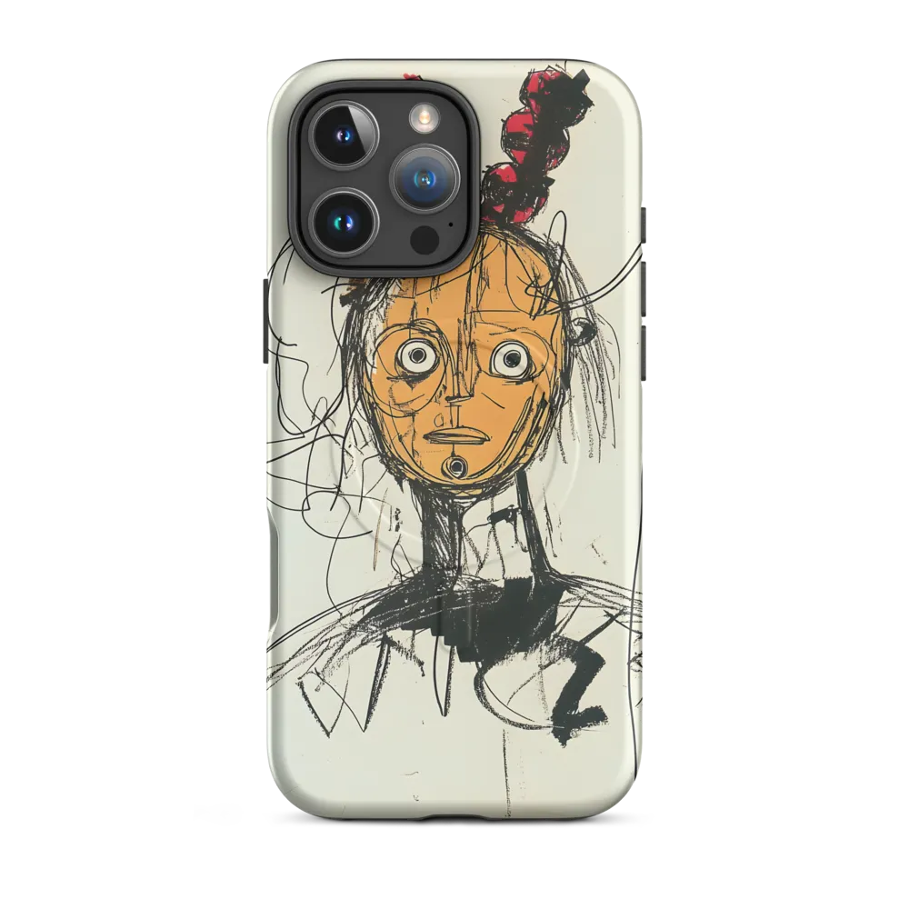 Masked Bust with Red Topknot
