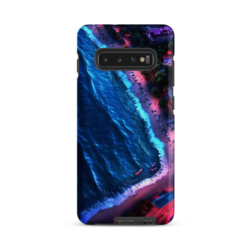 Twilight Reflections: A Serene Beach Aerial | Phone Case |  S10 Plus | Tough Case | Matte