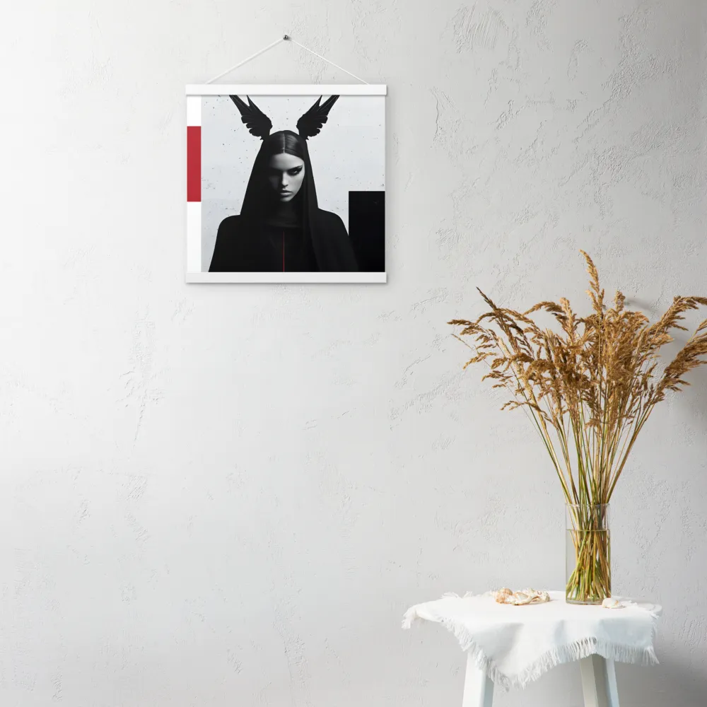 Whispers of Darkness | Poster With White Wood Hanger | 16″×16″