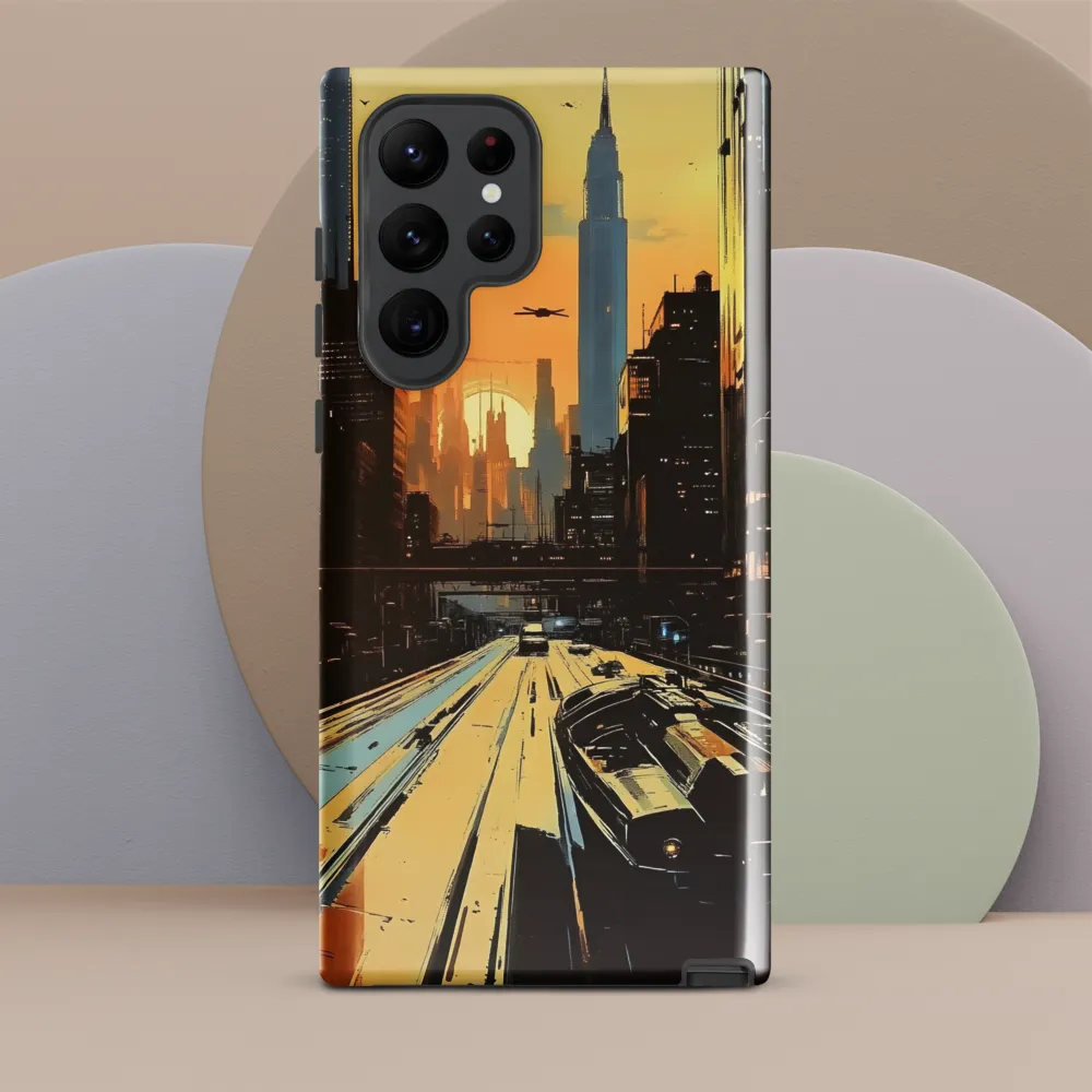 Metro Nexus: A Futuristic Cityscape | Phone Case |  S22 Ultra | Tough Case | Glossy