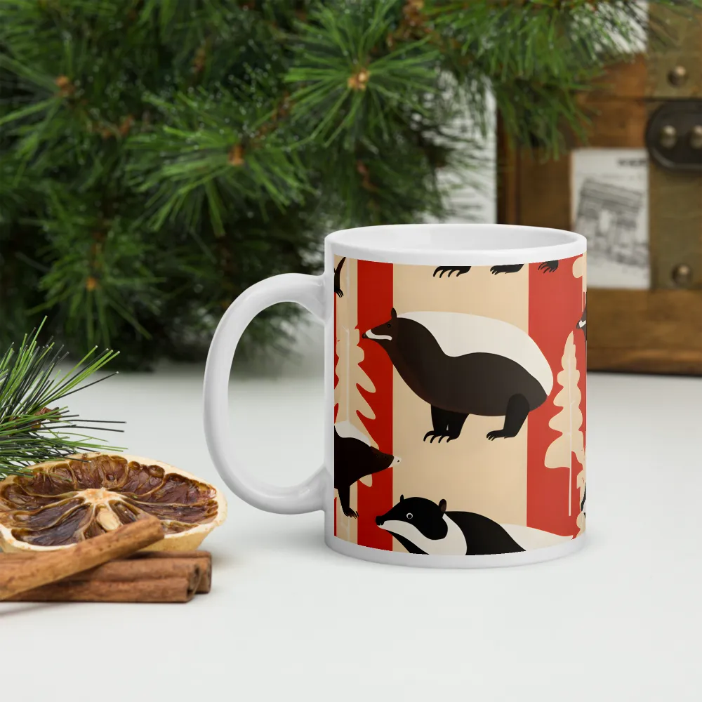 Wildlife Pattern: The Badger Tale | Mugs | Multiple Sizes & Colors