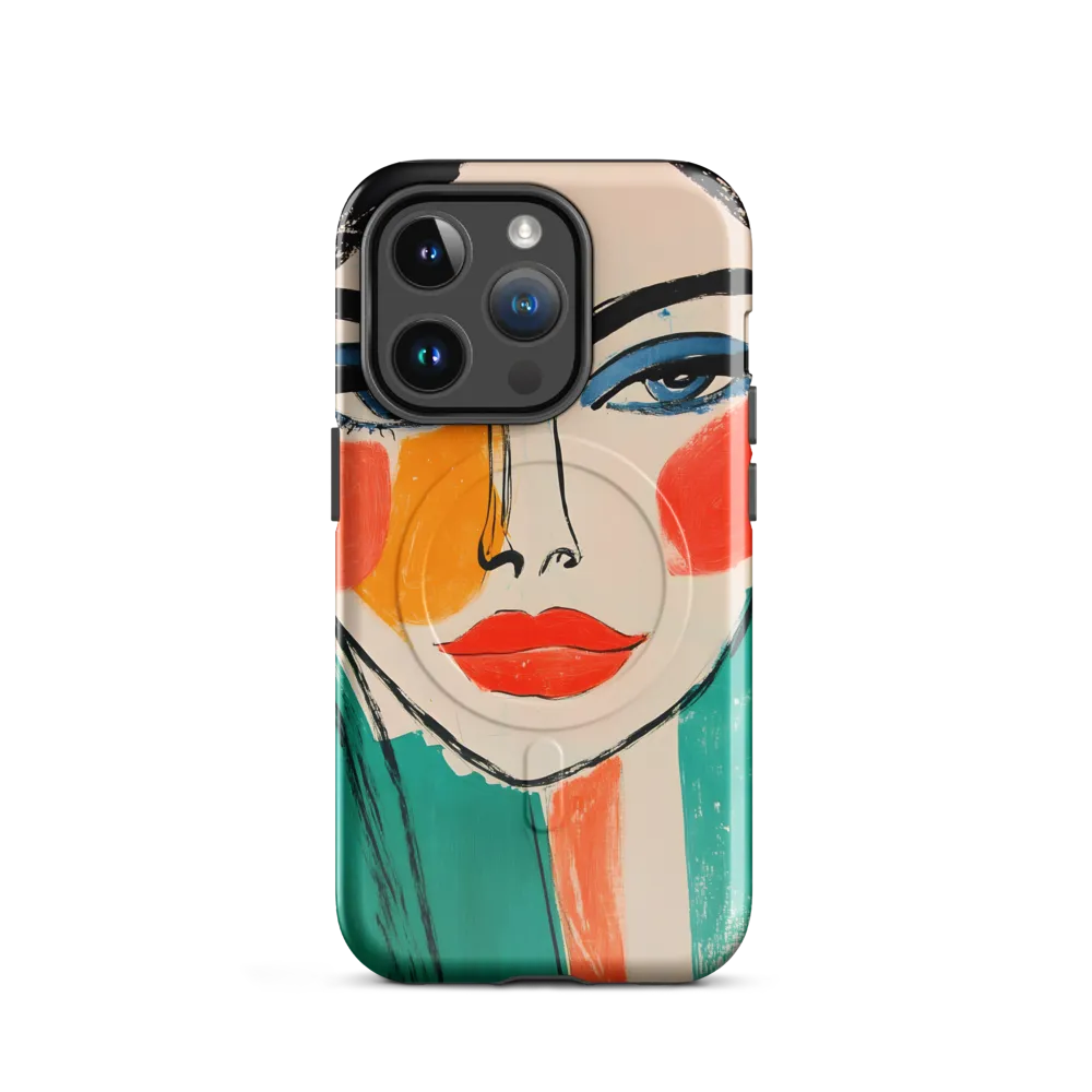 Vivid Portrait of a Modern Muse | Phone Case |  14 Pro | MagSafe® Tough Case | Glossy