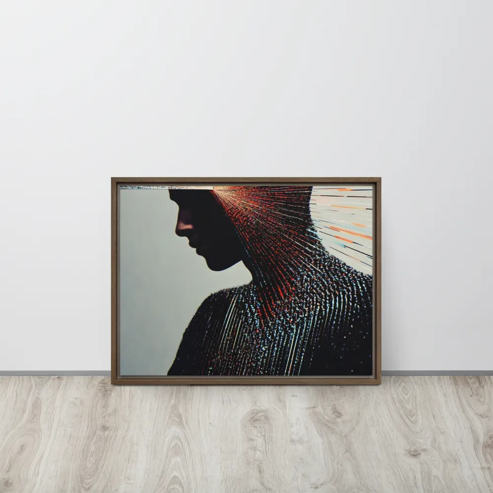 Radiant Reflection: An Abstract Journey of Thought | Canvas with Brown Frame | 18″×24″