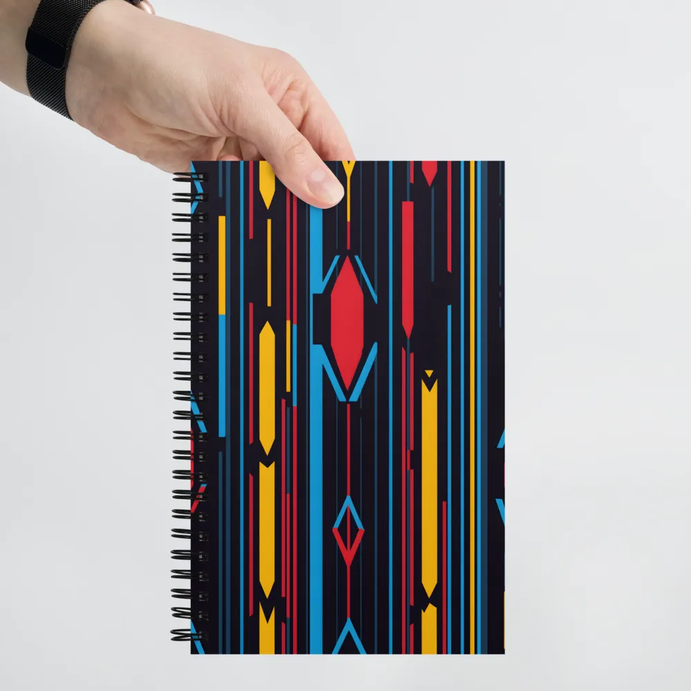 Dynamic Geometric Harmony | Spiral Notebook