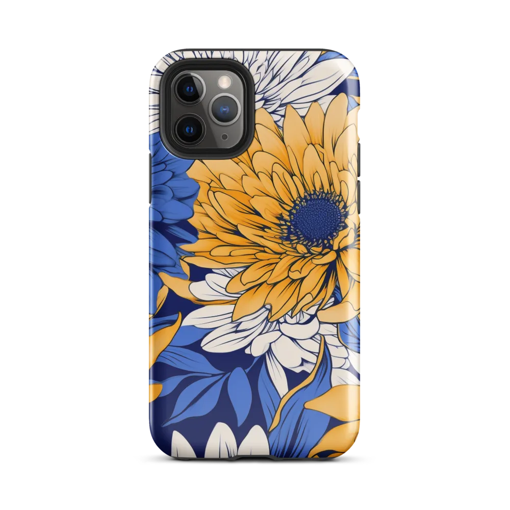 Floral Harmony in Blue and Yellow