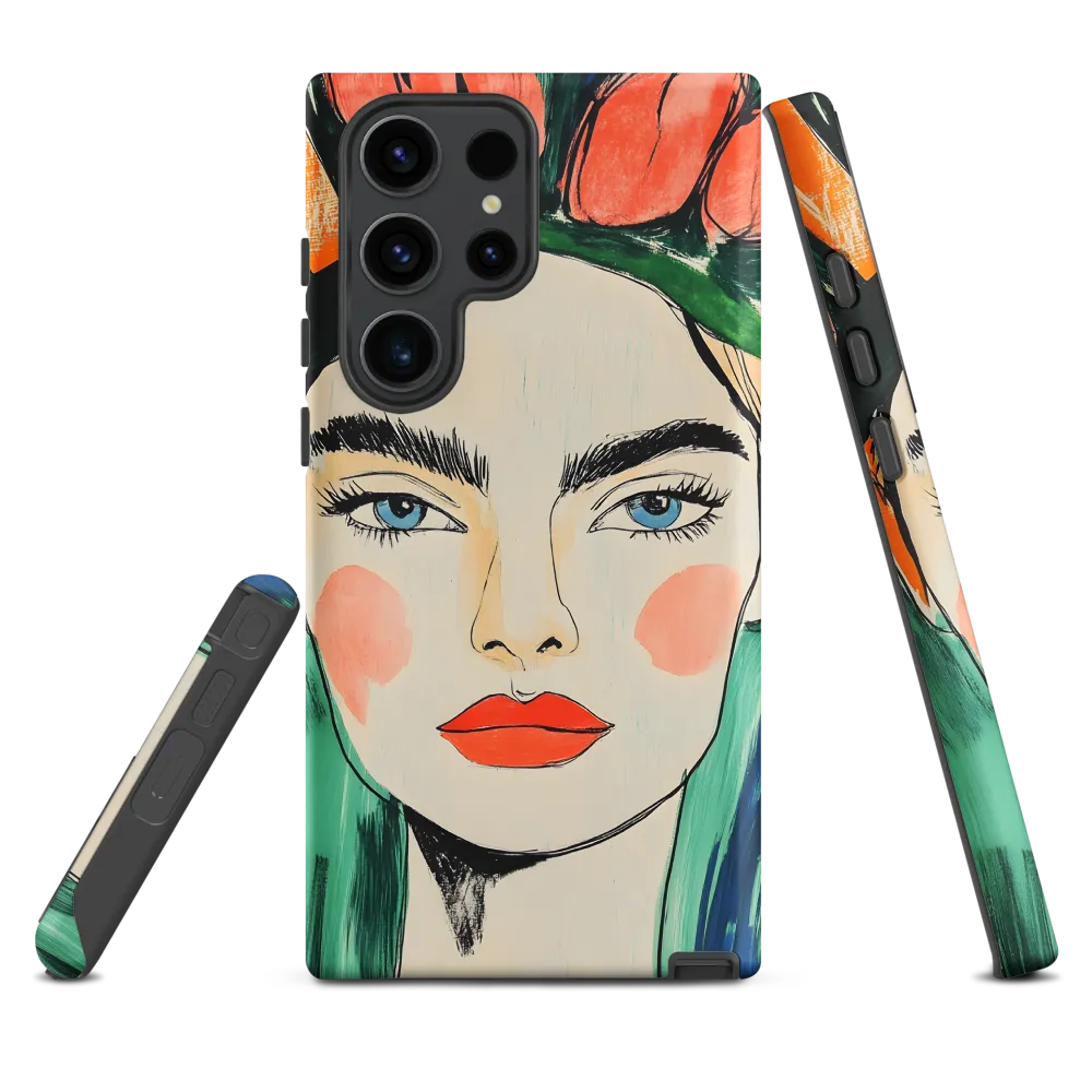 Radiant Bloom: A Serene Portrait | Phone Case |  S23 Ultra | Tough Case | Matte