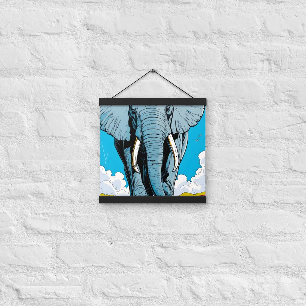 Majestic Presence: The Elephant | Poster With Black Wood Hanger | 12″×12″