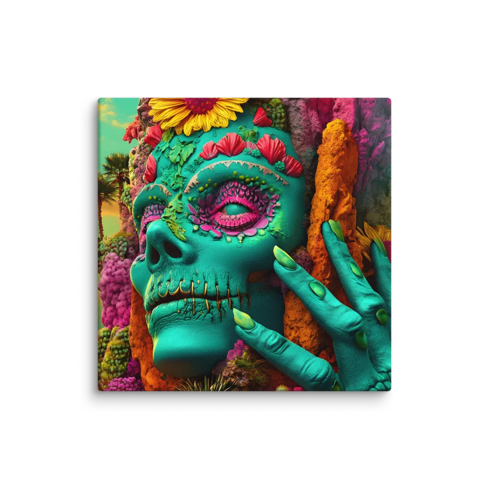 Ethereal Skull Garden | Canvas | 8″×8″