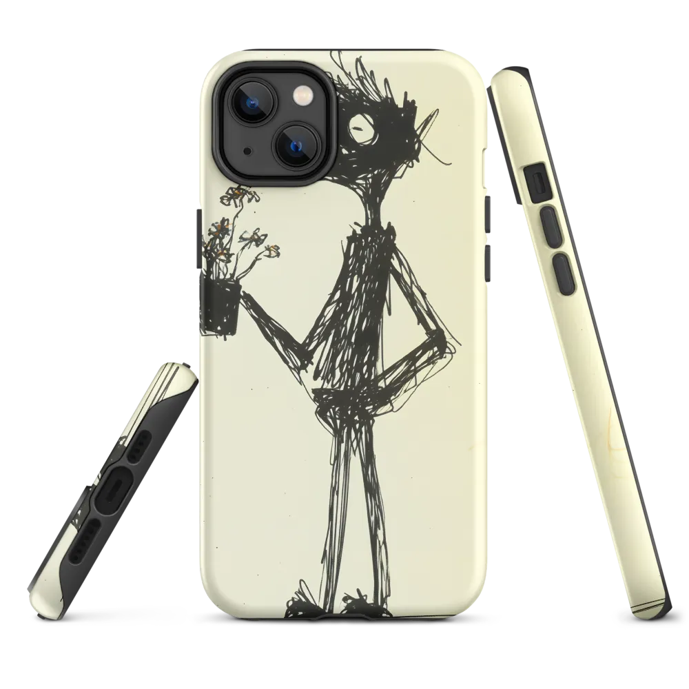 Whimsical Figure with Flowers