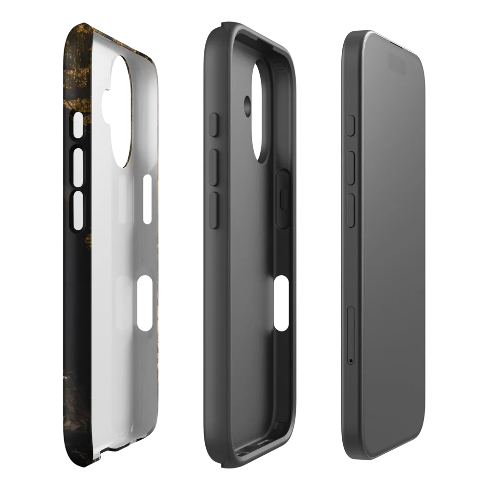 Golden Elegance: A Modern Profile Portrait | Phone Case |  16 | Tough Case | Matte