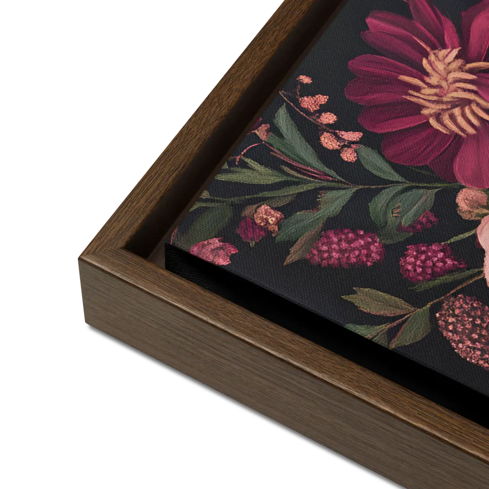 Botanical Elegance | Canvas with Brown Frame | 16″×20″