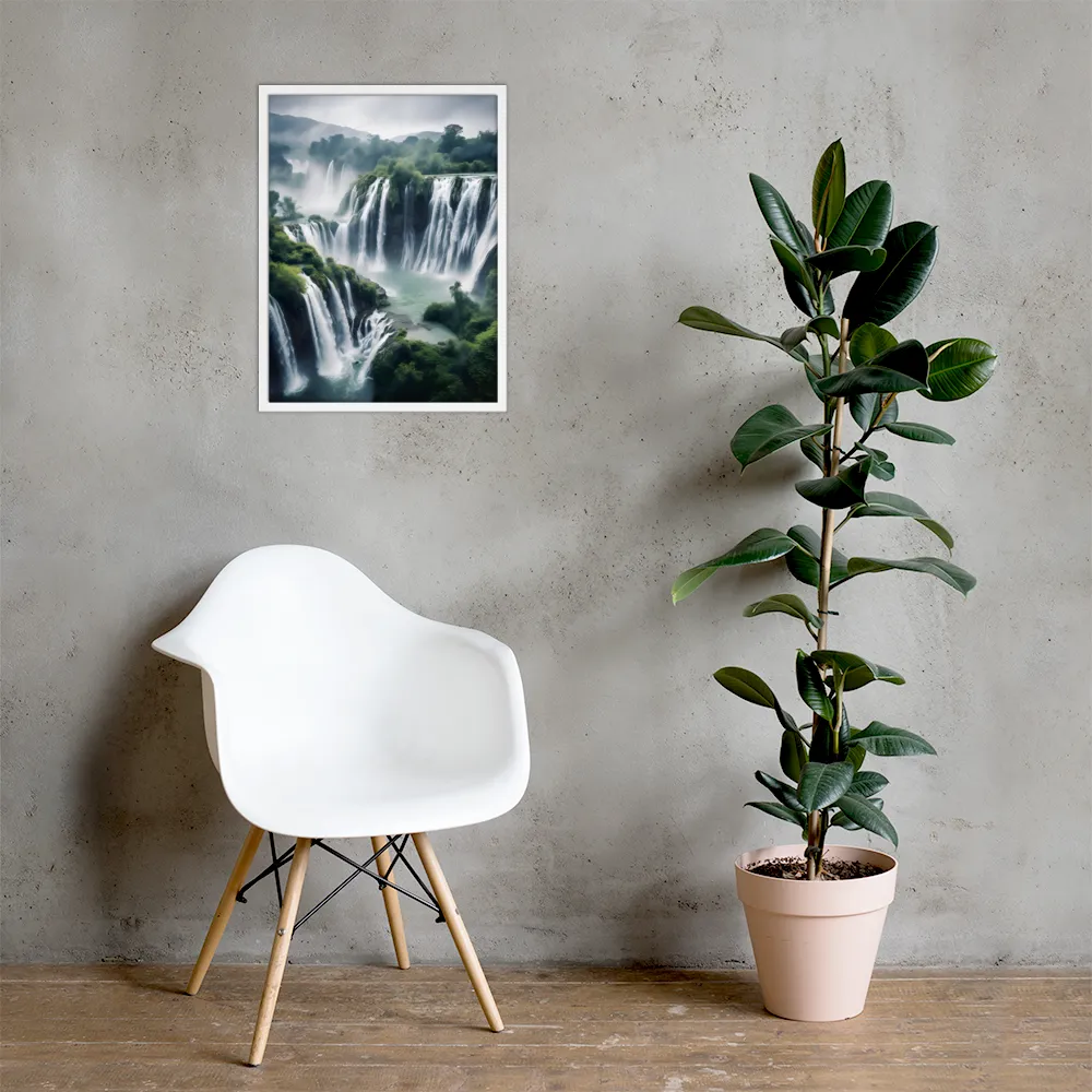 Whispers of the Cascades | Poster with White Frame | 18″×24″