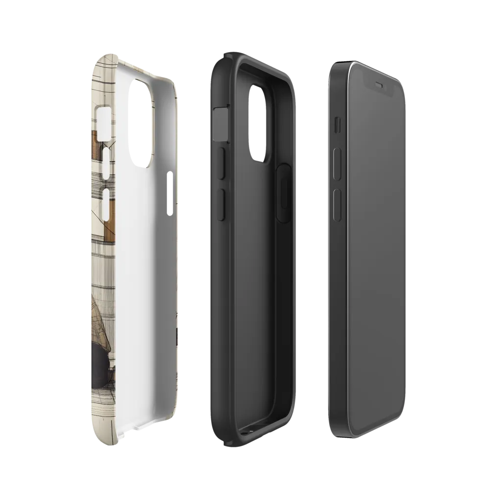 Quiet Reflections in Line | Phone Case |  12 mini | Tough Case | Matte