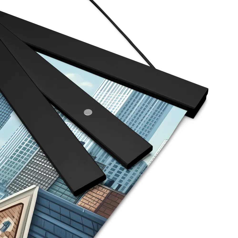 Urban Symphony | Poster With Black Wood Hanger | 12″×12″