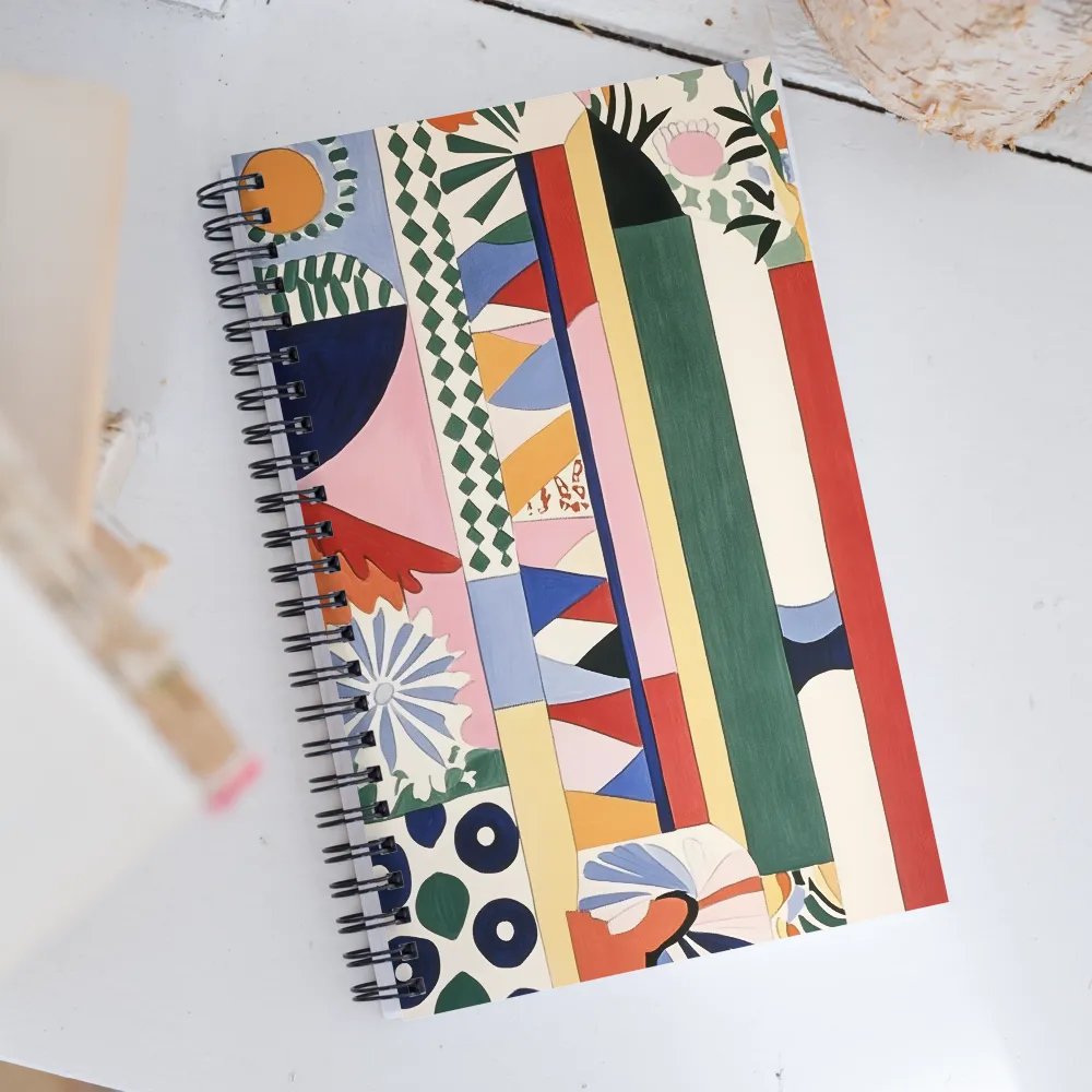 Vibrant Geometric Harmony | Spiral Notebook