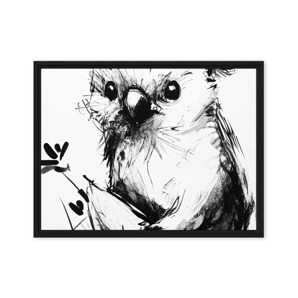 Whimsical Koala in Ink | Canvas with Black Frame | 18″×24″