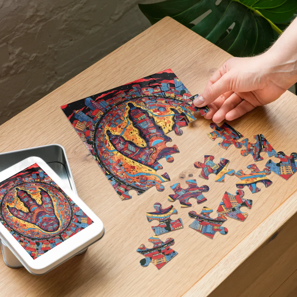 Urban Footprint 
 Jigsaw Puzzle in Tin Box
